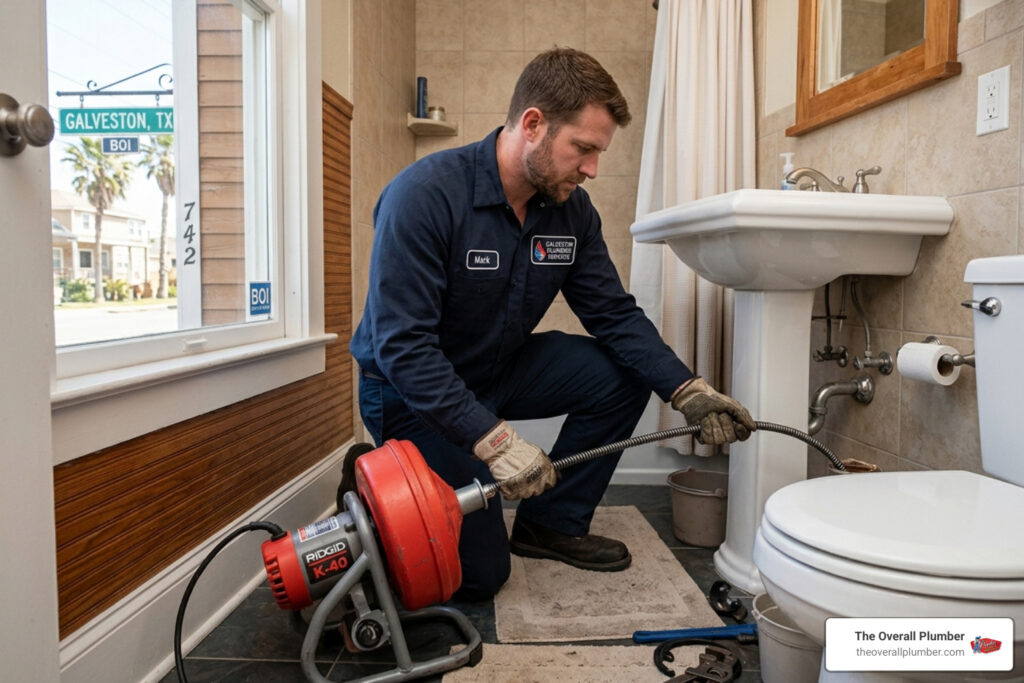 auger drain cleaning galveston