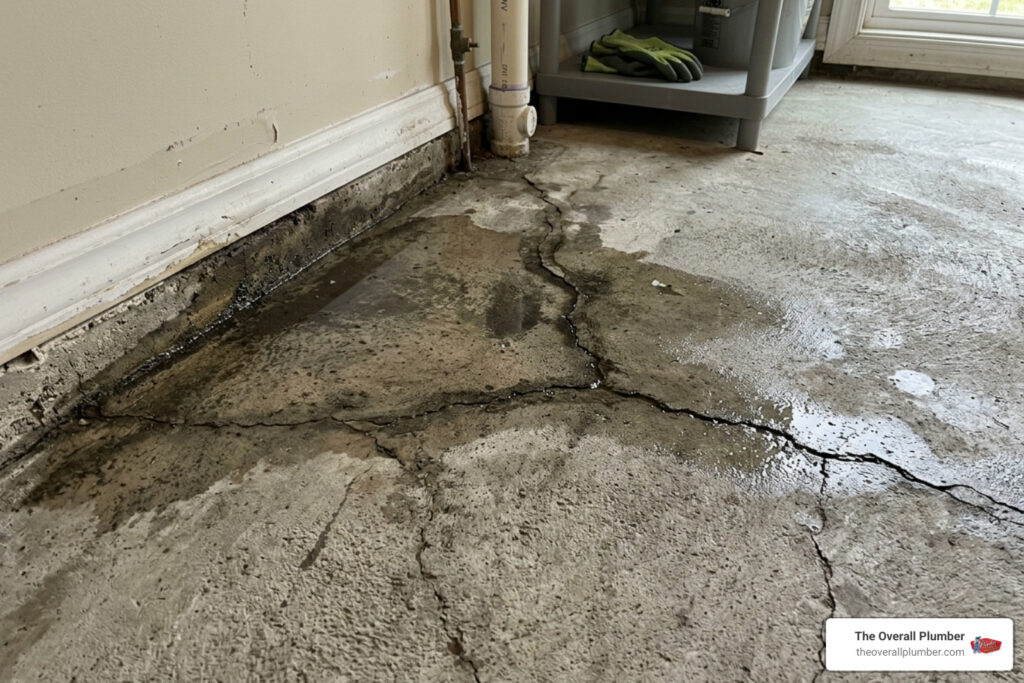 water leak under concrete slab
