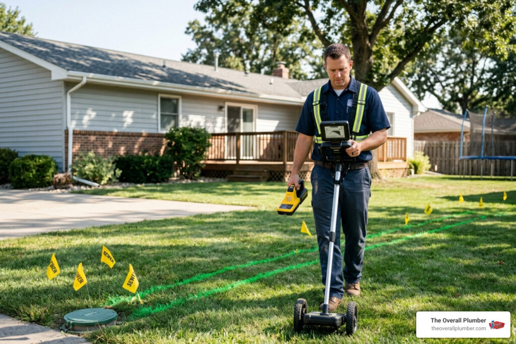locate sewer line in yard