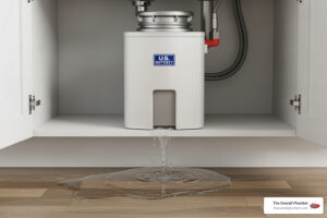 garbage disposal leaking from bottom under kitchen sink