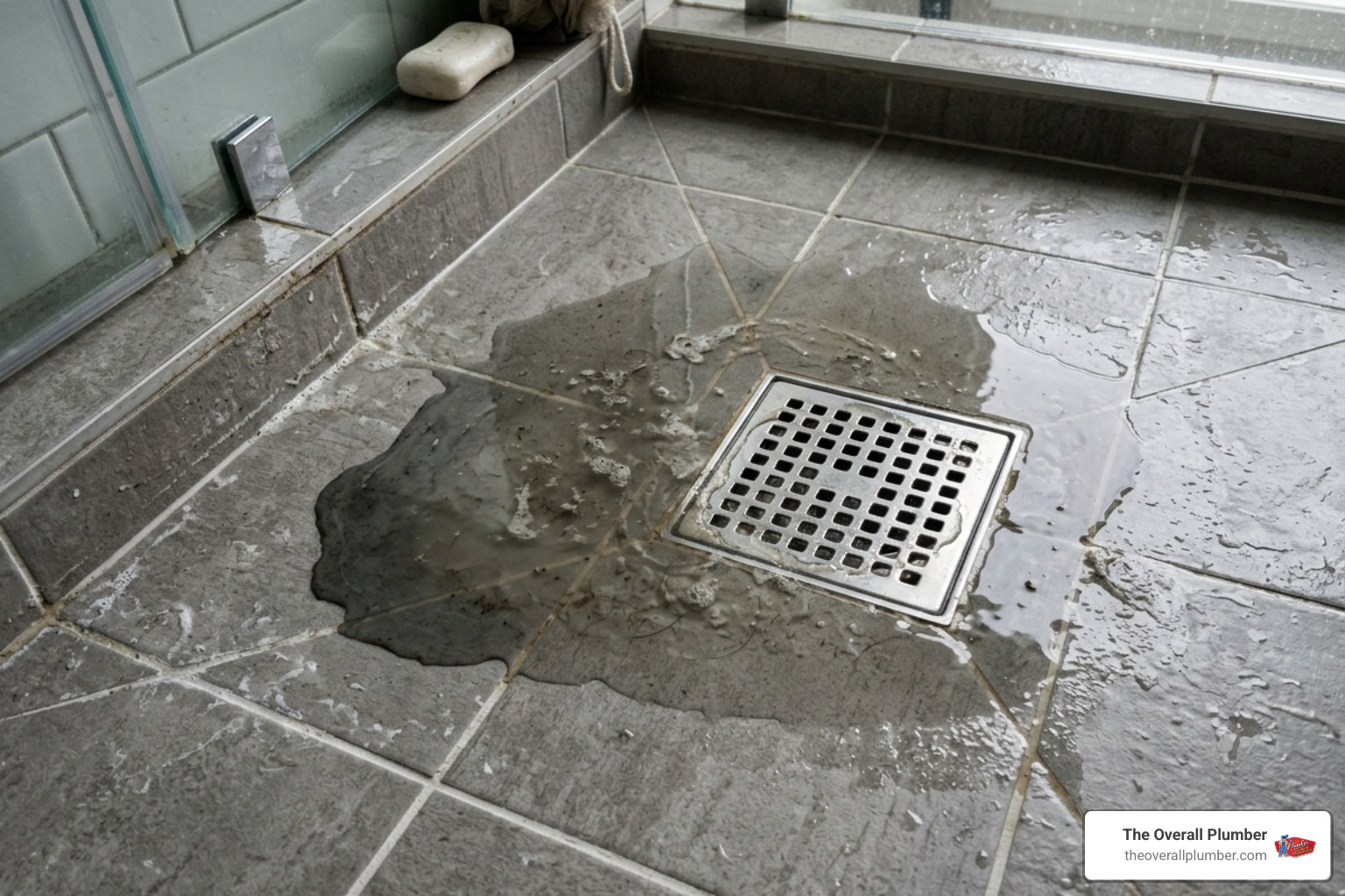 water pooling around a shower drain - clogged drain service water pooling around a shower drain - clogged drain service