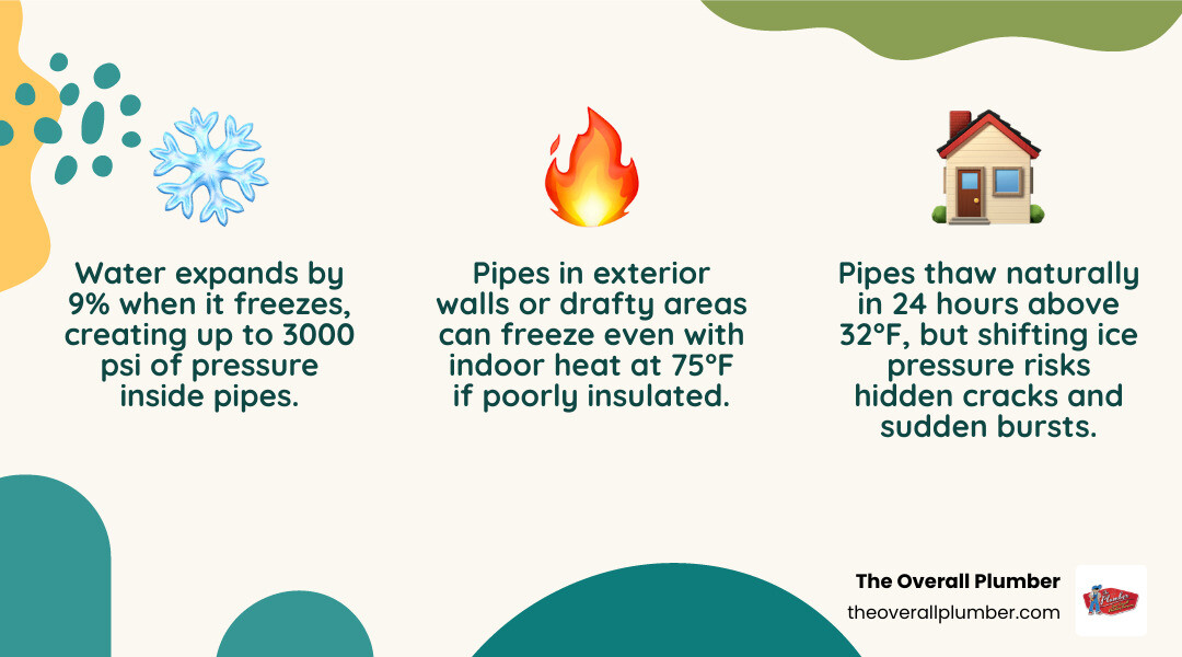Infographic showing the cost of repairs versus the cost of prevention - frozen pipe plumber infographic 3_facts_emoji_nature