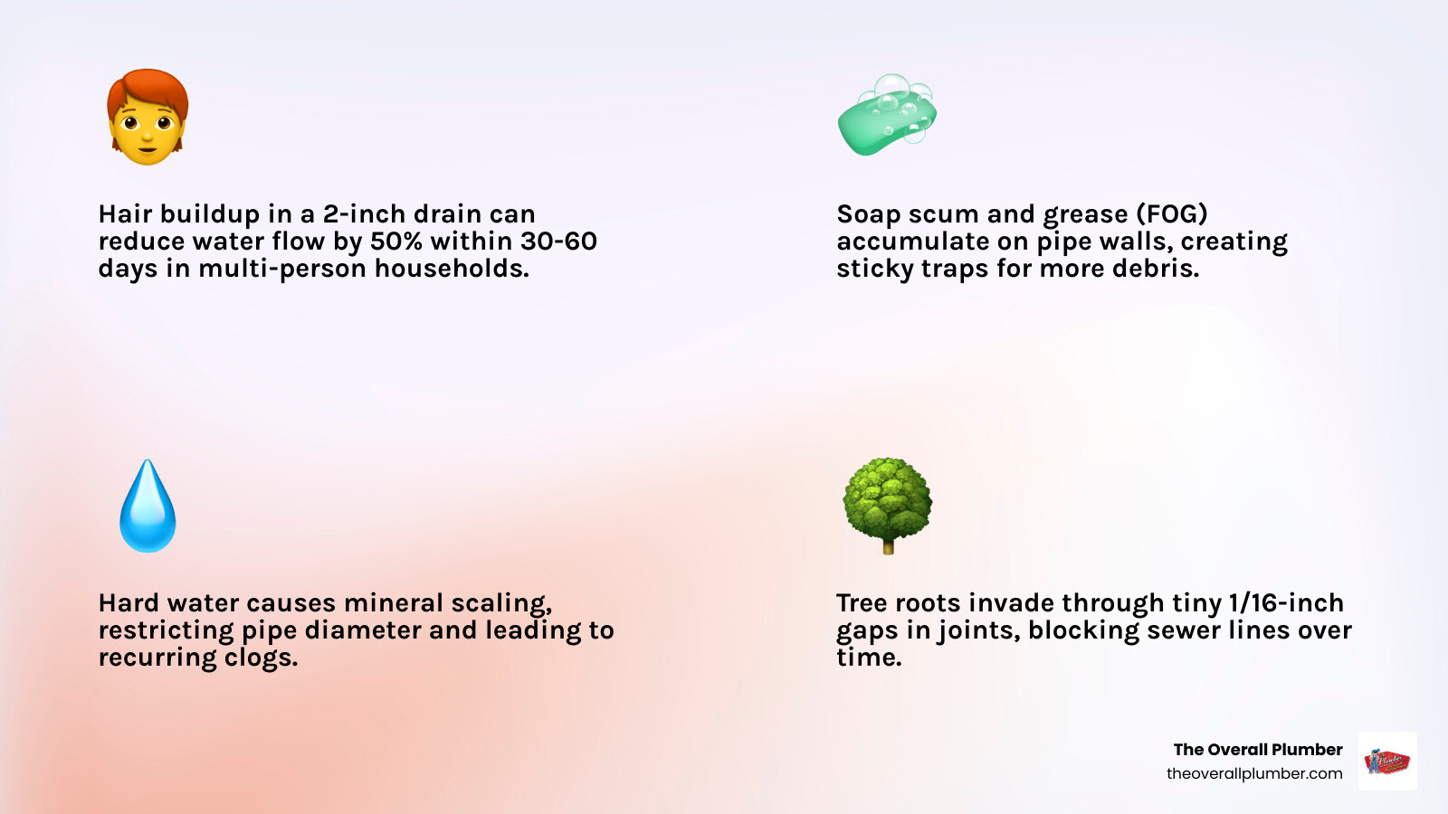 infographic showing anatomy of a residential drain system and common clog locations - clogging of drainage infographic infographic showing anatomy of a residential drain system and common clog locations - clogging of drainage infographic