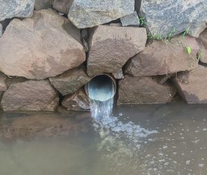 broken storm drain pipe