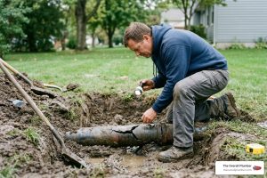 broken underground drain pipe